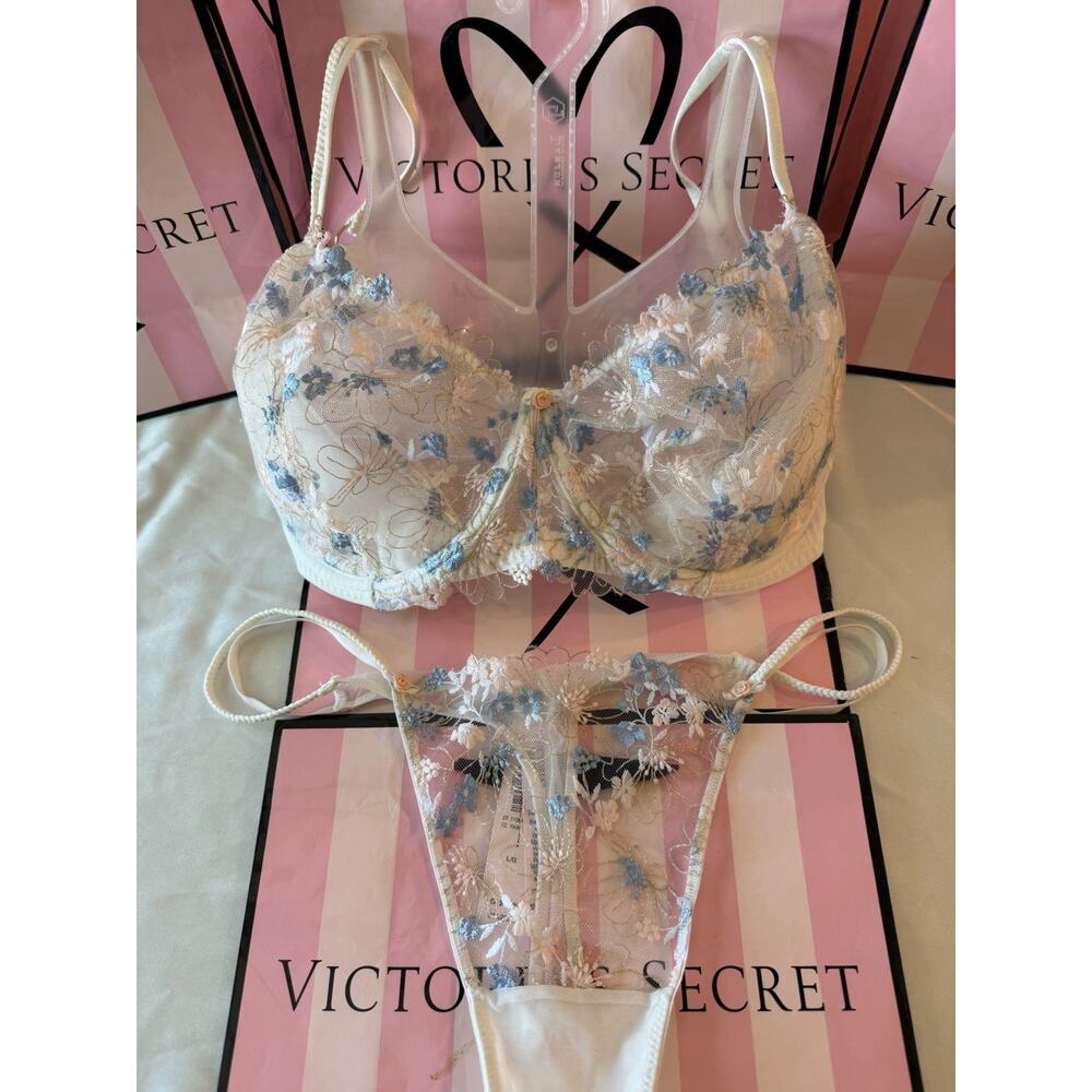 Victoria's Secret Bra Dream Angels 36G Large Embroidered Shimmer $99